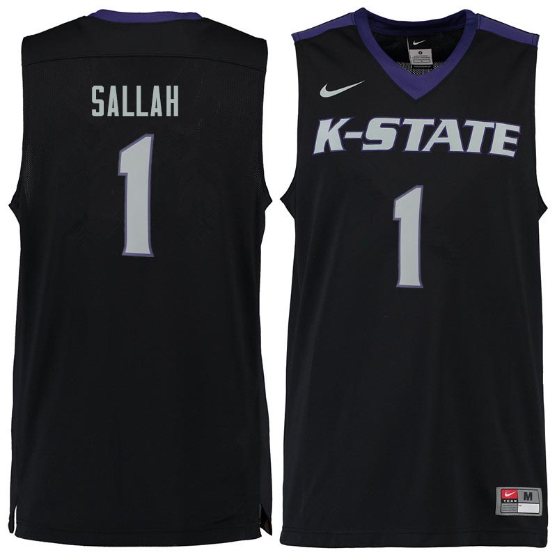 Men #1 Mawdo Sallah Kansas State Wildcats College Basketball Jerseys Sale-Black